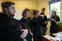 Uczniowie klasy mundurowej w KPP Bieruń